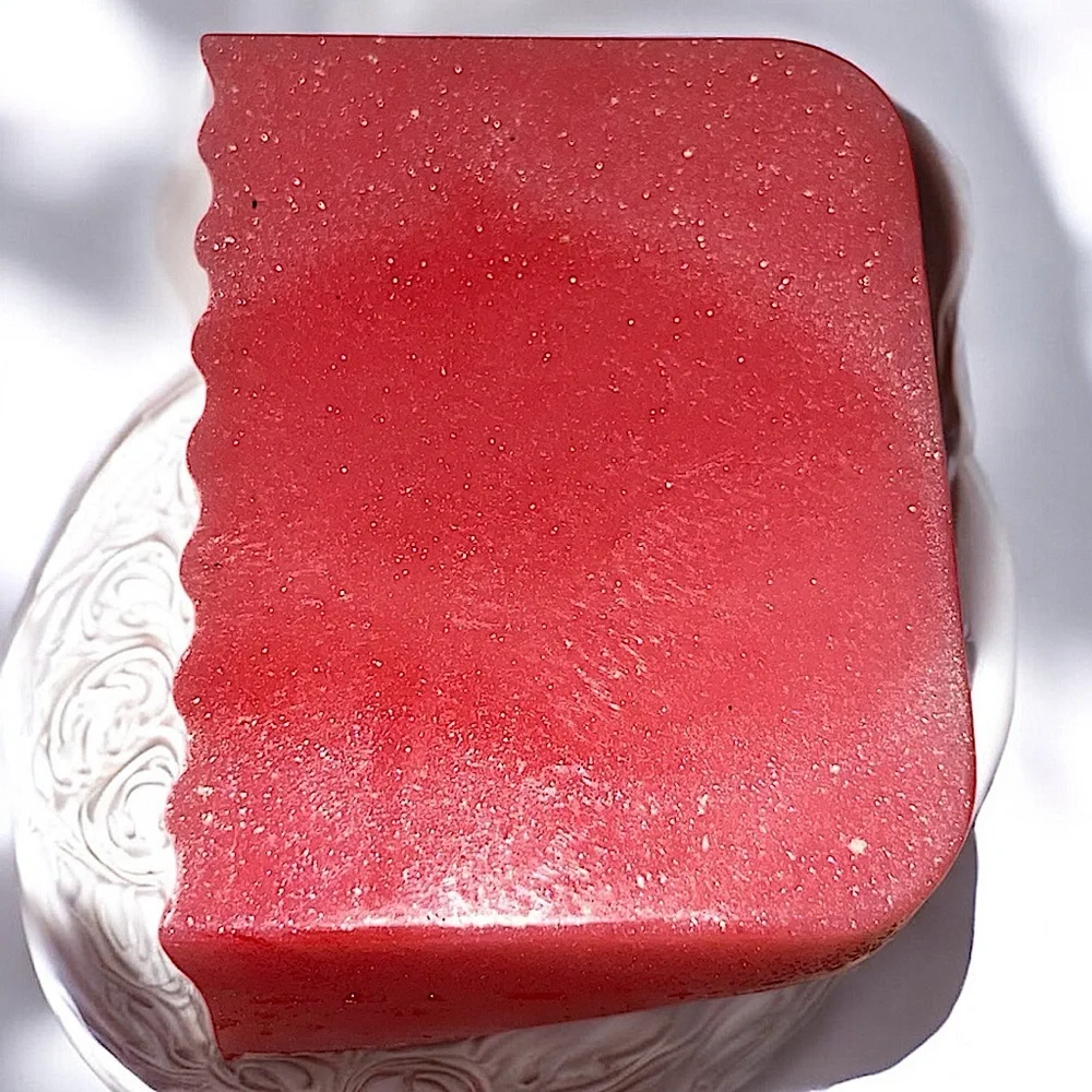 Watermelon cherry SHIMMER Lip Art Soap 4x3in 9oz shea butter & coconut oil based
